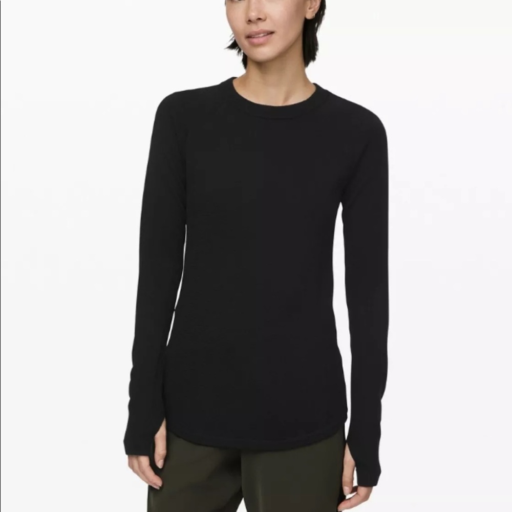 lululemon athletica Black Crew Neck Long Sleeve Sweater